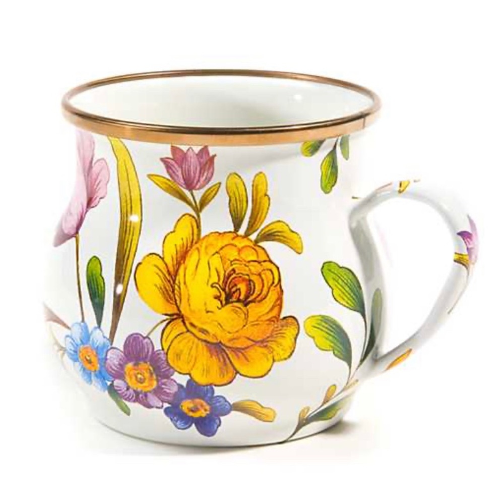 Mackenzie Childs White Market Mugs- Display only
